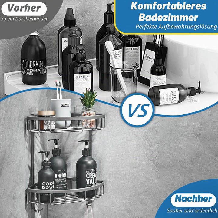 GRICOL Duschablage Ohne Bohren Duschregal Metall Eckablage Duschkorb Rostfrei Dusche Ablage Badezimm