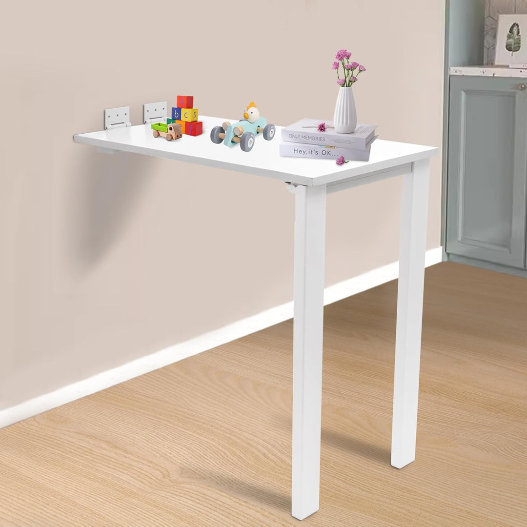 Wandmontierter Klapptisch mit Beinen, Klappbarer Esstisch aus Holz, Faltbarer Wandtisch für Kleine R
