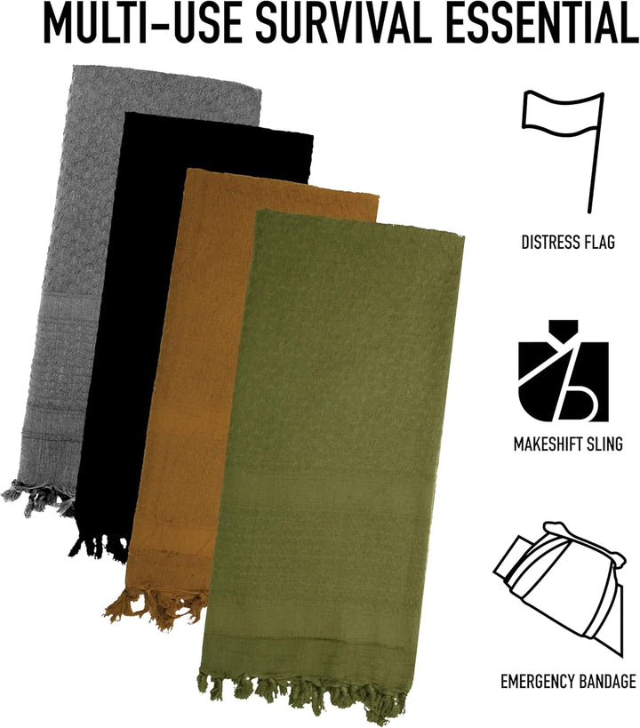 ROTHCO Solid Color Shemagh-Tactical Desert Scarf Schwarz, Schwarz