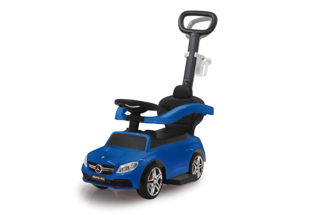 JAMARA 460447 - Rutscher Mercedes-AMG C 63 3in1 - Kippschutz, Kofferraum, Schub-und Haltestange mit