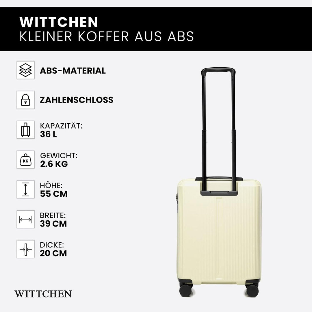 WITTCHEN Stripes Line | Kabinenkoffer 55 × 39 × 20 cm (M) | Hartschale ABS handgepäck Koffer 36 l, 4