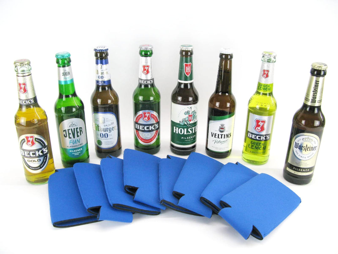 6X Bierkühler für 0,33L Flaschen in Blau. Getränkekühler- Flaschenkühler für alle genormten Bierflas