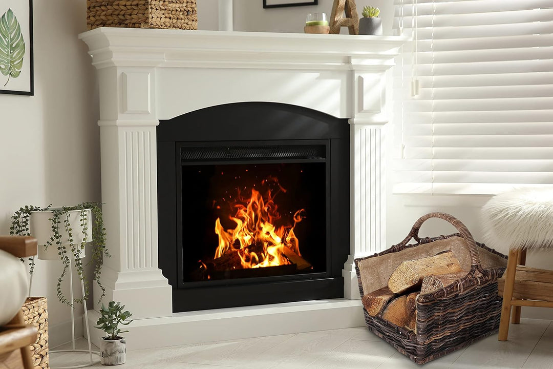 Kobolo Holztrage Holzkorb für Kaminholz - aus Rattan mit abnehmbaren, 51x40x28