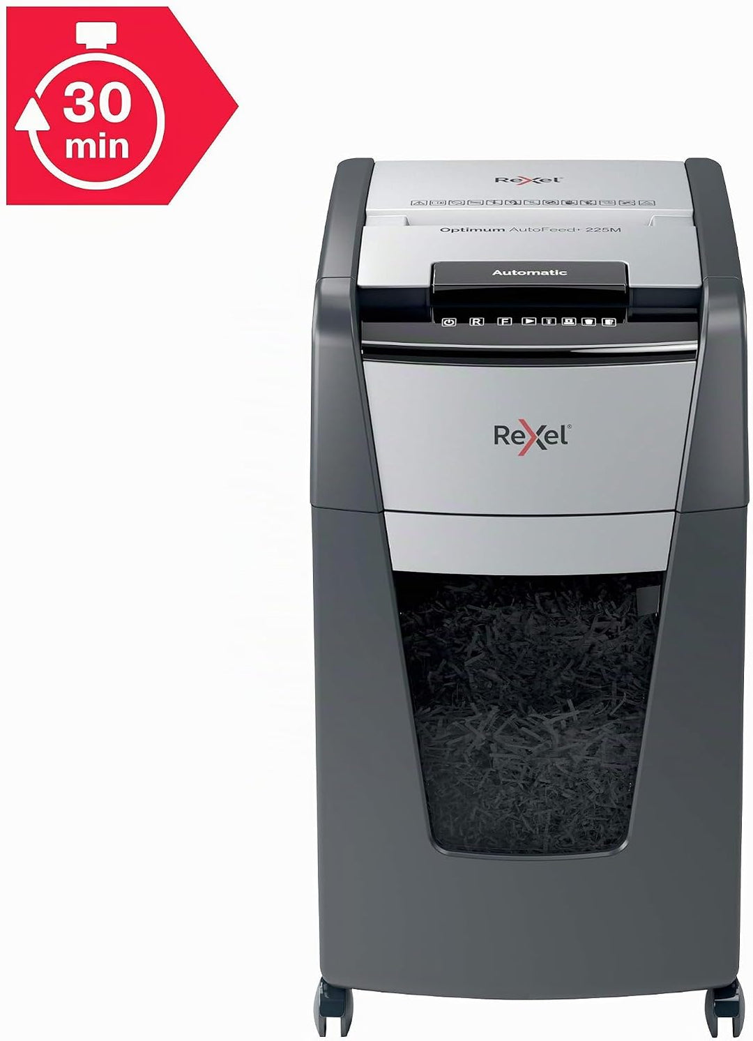Rexel Optimum AutoFeed+ 225M Automatischer Aktenvernichter, 225 Blatt automatisch, Sicherheitsstufe