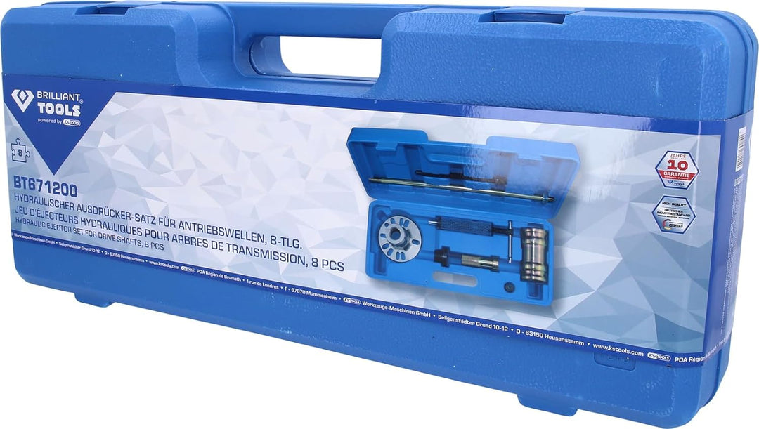 BRILLIANT TOOLS BT671200 Hydraulischer Ausdrücker-Satz für Antrie bswellen | 8-tlg. [Powered by KS T