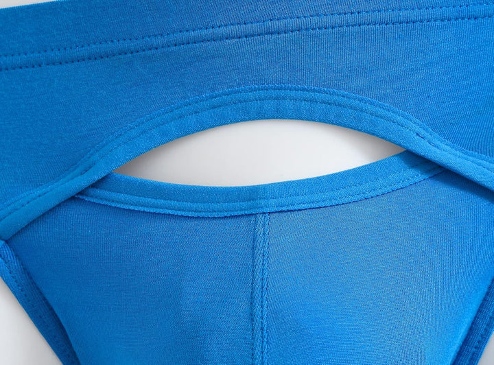 Herren Bikini Slip aus Bambusfaser Weiche Atmungsaktive Komfortable Unterwäsche mit Grossem Beutel,