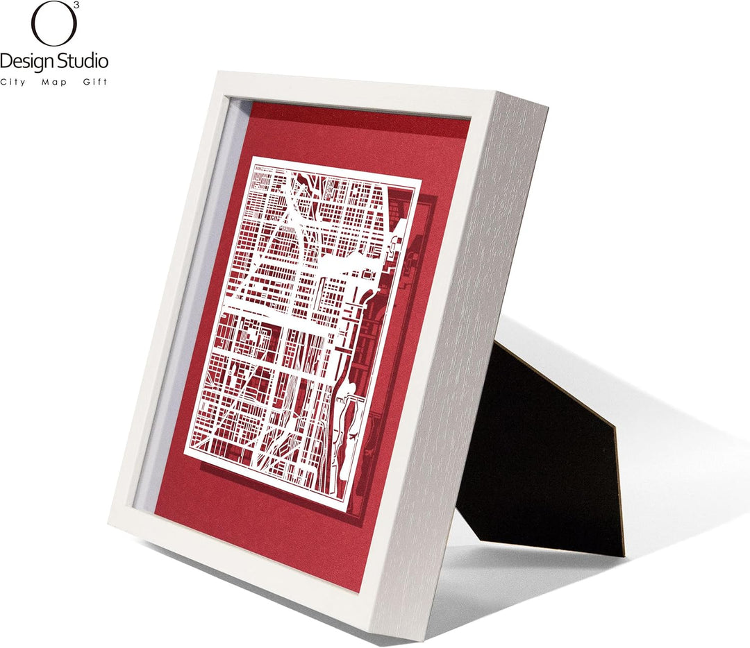 O3 DESIGN STUDIO - Marco de Papel para mapas, 22,8 x 22,8 cm, en Caja de Regalo, Fondo, autocambiant
