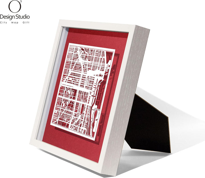 O3 DESIGN STUDIO - Marco de Papel para mapas, 22,8 x 22,8 cm, en Caja de Regalo, Fondo, autocambiant