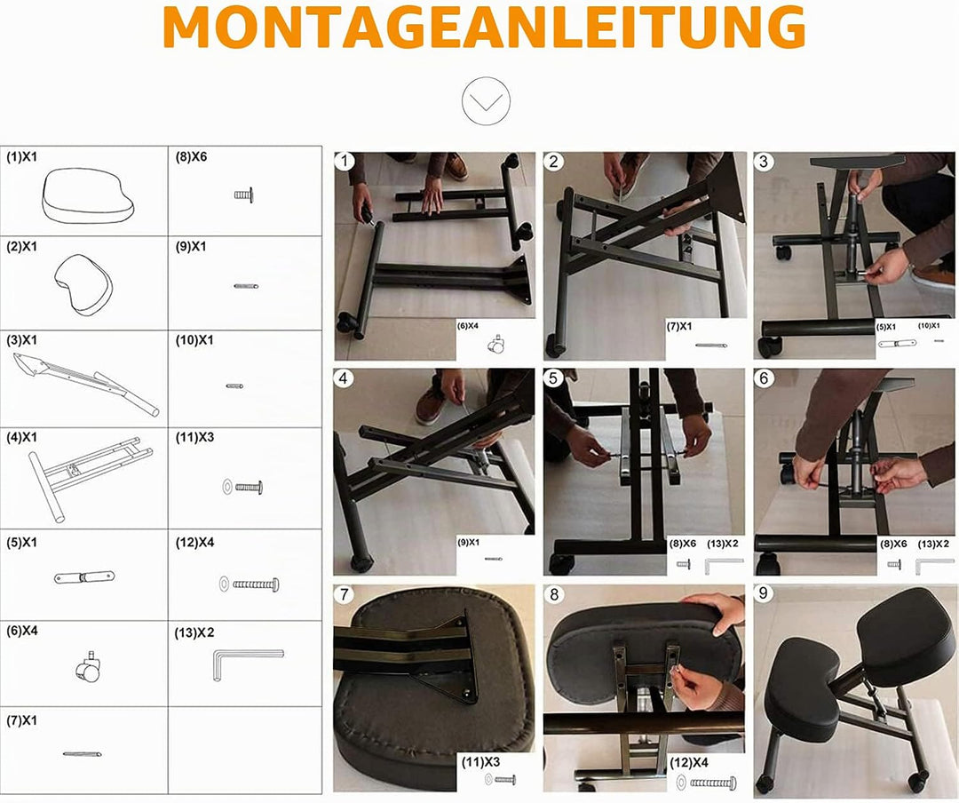 Himimi Kniestuhl Ergonomischer Verstellbarer Kniehocker Haltungskorrekturstuhl Orthopädischer Kniest