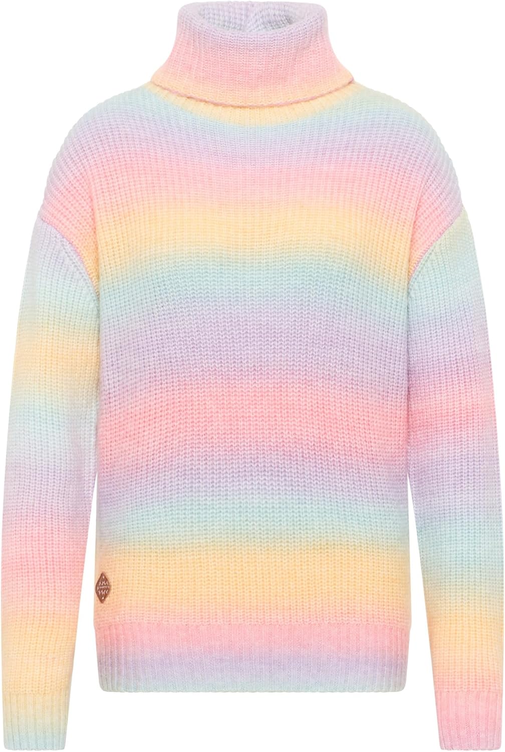 Ragwear Damen Strickpullover Safina, Light Combo, Pastellfarbenen Streifen Pullover Schalkragen L Li