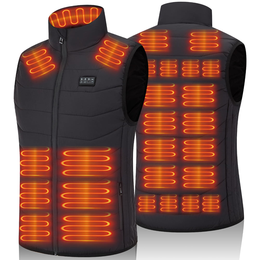 Beheizbare Weste Herren und Damen with 26 Heizbereiche – Heizweste with Kompatibel mit 5V/7.4V, schn