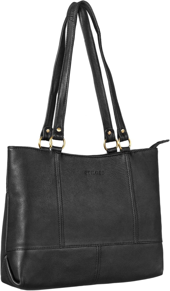 STILORD 'Delilah' Leder Shopper Damen Handtasche Umhängetasche Hobo Bag Retro Schultertasche Lederta
