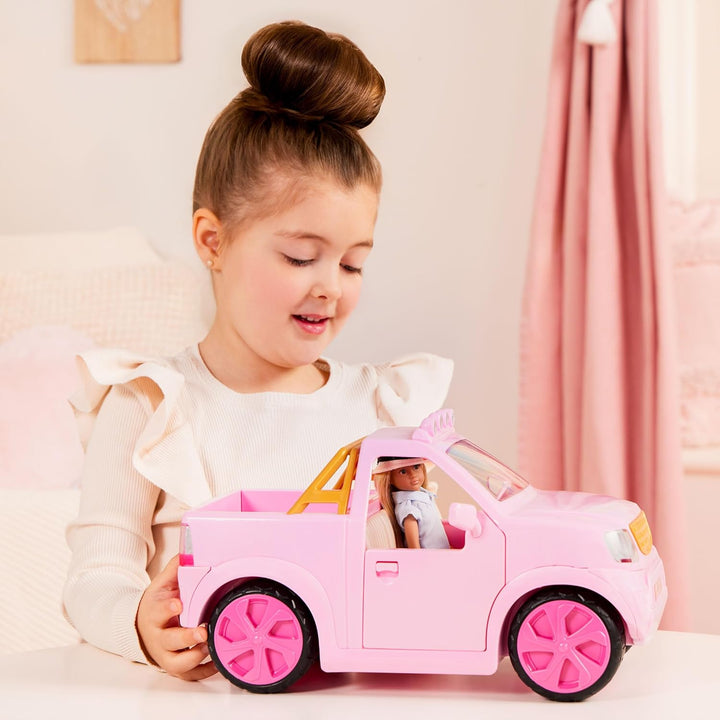 Lori - Ride &amp; Shine Pickup Truck - Rosa - Pick-Up Truck für Mini-Puppen - Rosa Auto für 15 cm Puppen