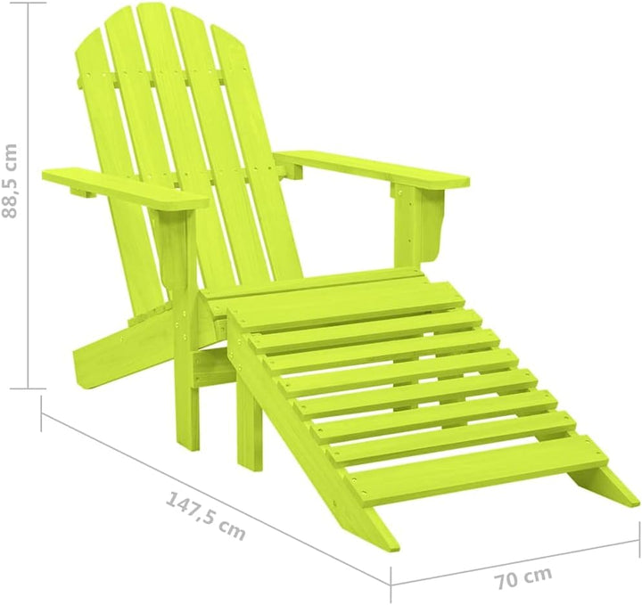vidaXL Tannenholz Massiv Adirondack Gartenstuhl mit Fussstütze Liegestuhl Deckchair Gartenliege Gart