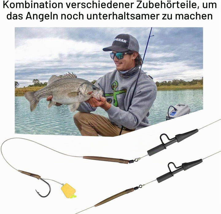 282stk Angelhaken Kit, Karpfen Angelzubehör Set inkl. Jig Haken, Bullet Bass Werfen Sinker Gewichte,