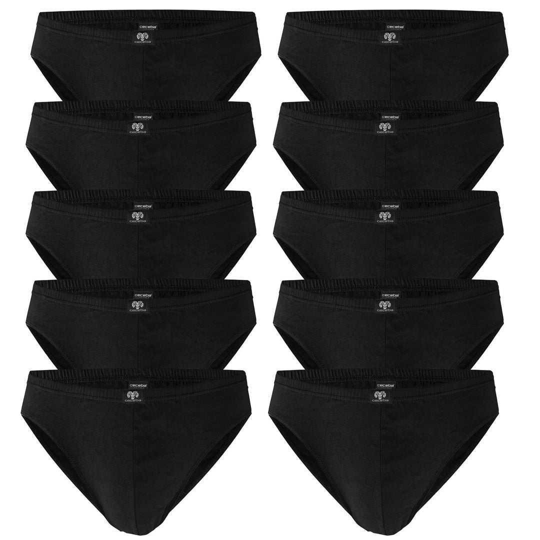 Ceceba Herren Slips Unterhosen 1818 10er Pack M Schwarz (Black 9000), M Schwarz (Black 9000)