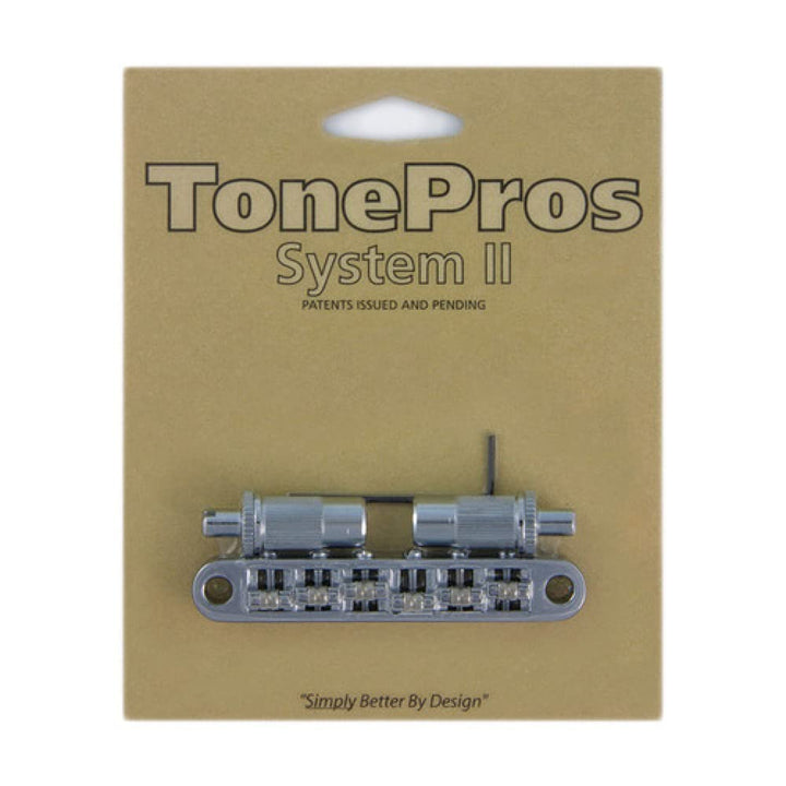 TonePros TPFR C - Metric Tune-O-Matic Bridge with Roller Saddles (Large Posts) - Chrome