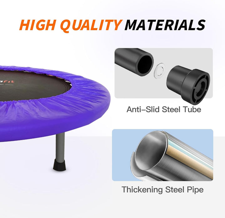 ATIVAFIT 102cm Faltbarer Trampolin mit verstellbarem Schaumstoffgriff Indoor für Erwachsene Ideal fü