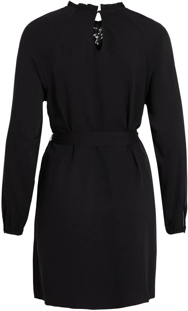 Vila Damen Visuvita L/S Lace Dress/Su-Noos Kleid 44 Schwarz, 44 Schwarz