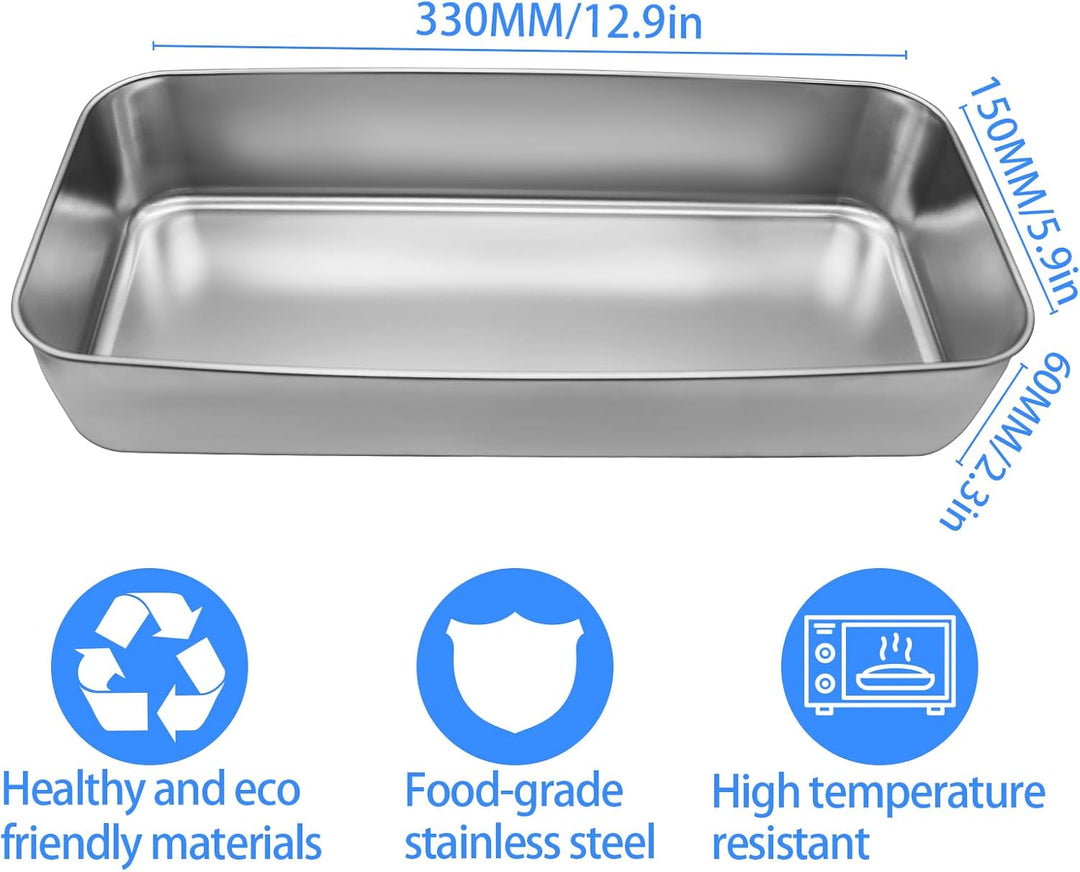 Edelstahl Brotbackform, 33 × 15 × 6 cm Kastenform Brot, Rechteckig Brotform Kastenform Backform Rrec
