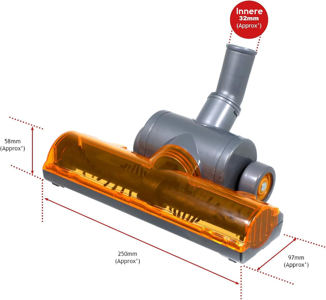 SPARES2GO Turbo-Bürstenkopf kompatibel mit Dyson DC33C und DC37C Staubsauger-Bodendüse