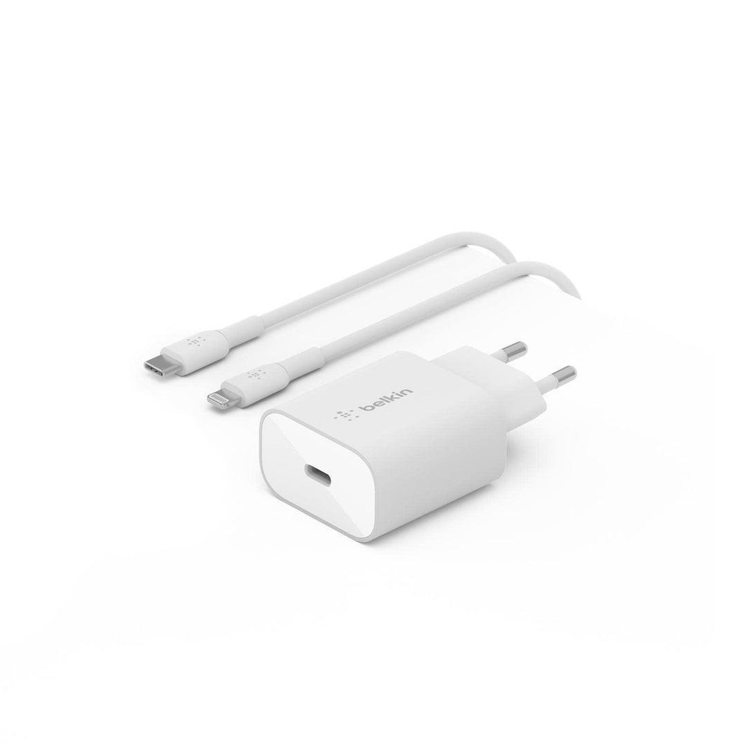 Belkin 25-W-Power Delivery-USB-C-PPS-Ladegerät mit USB-C/Lightning-MFi-Kabel, USB-C PD-Netzadapter,