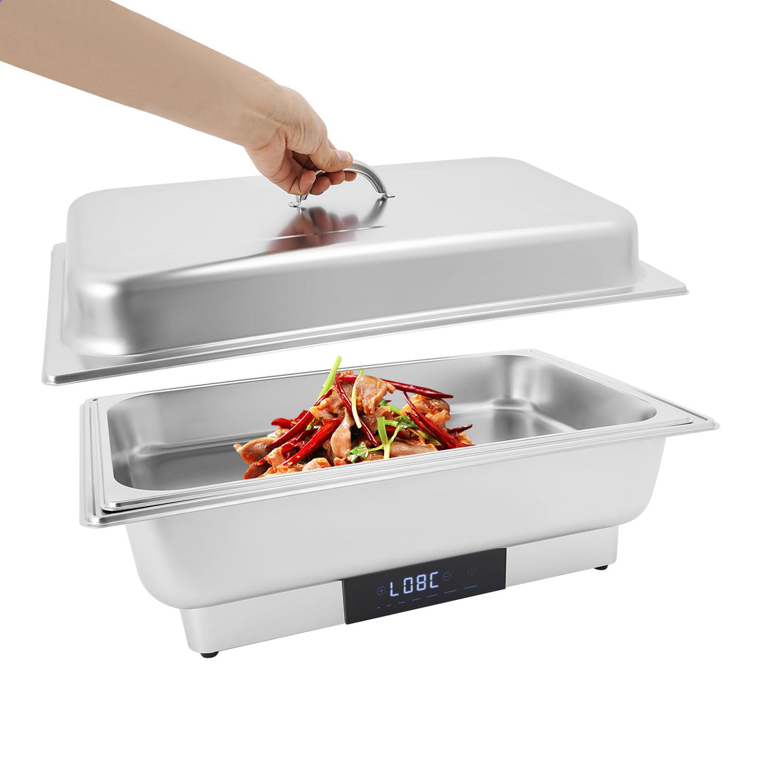 Elektrische Chafing Dish Edelstahl Buffet Server 600W 9L | Edelstahl-Chafing Dish mit Touchscreen –