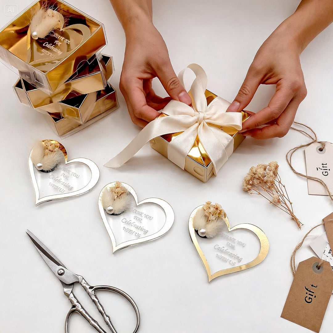 gastgeschenke Hochzeit personalisiert. 40 Stück, Gold Silber Acryl Hochzeit gastgeschenke für die gä