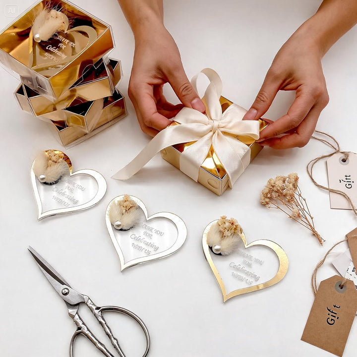gastgeschenke Hochzeit personalisiert. 40 Stück, Gold Silber Acryl Hochzeit gastgeschenke für die gä
