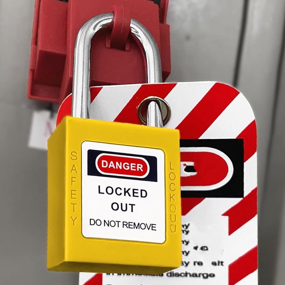 5 Stück Vorhängeschloss Gleichschliessend Set, Lockout Tagout Schlösser, 38mm Loto Sicherheitsvorhän