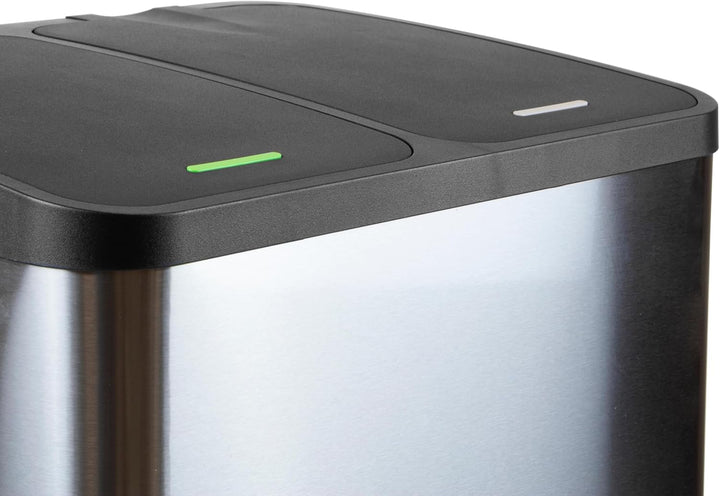 Emuca - Aussenbehälter mit 2 Fächern à 15 Liter, Treteimer, Abfallsammler, Edelstahl 15L 2 Fächern,