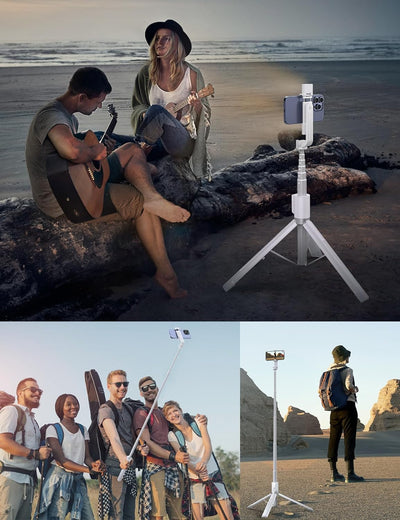 ANXRE 150cm Handy Stativ mit Licht FernauslöSer [All-In-One] Selfie Stick Handy Stativ Handyhalterun