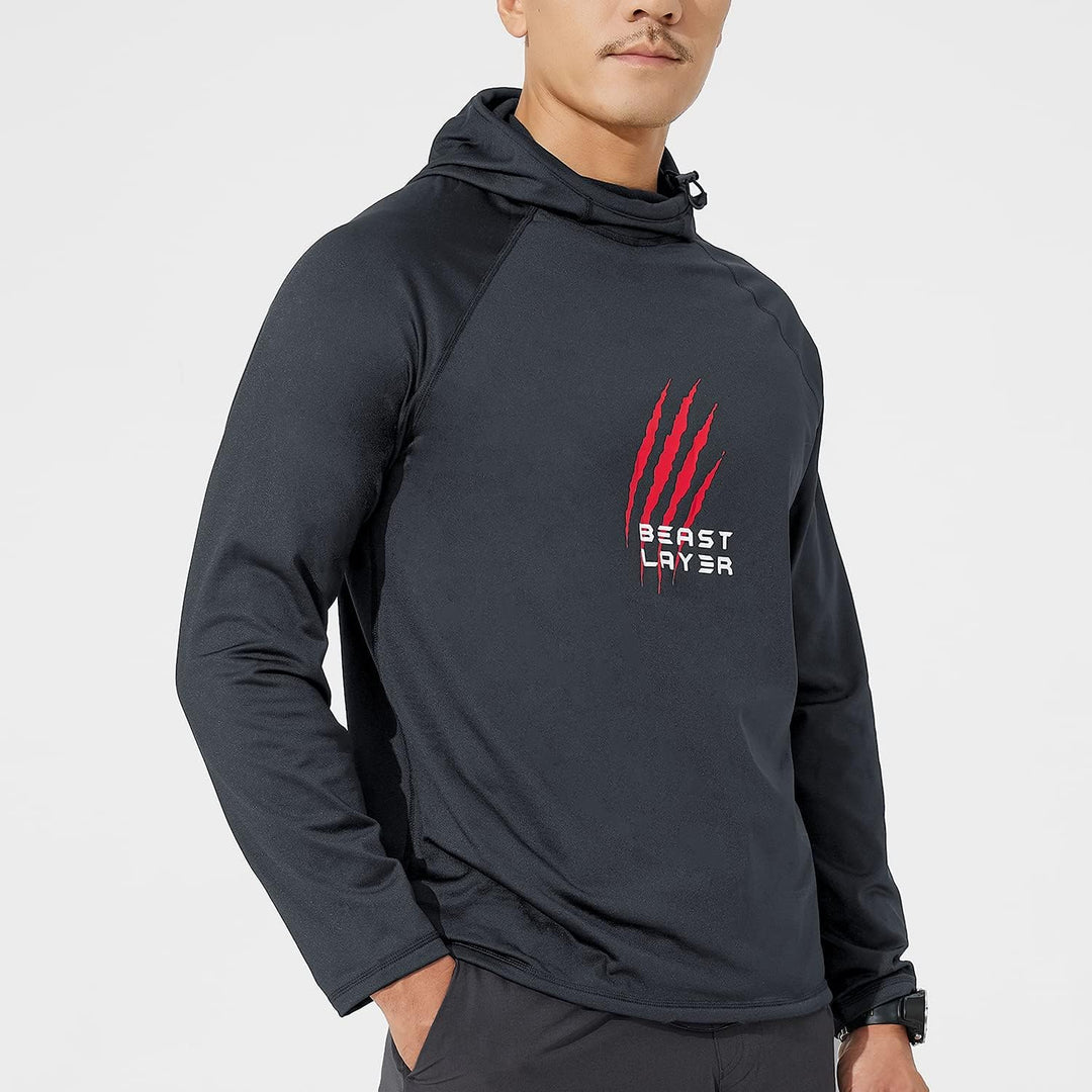 HUGE SPORTS Winter Hoodie Herren Kapuzenpullover mit Fleece Innenseite für Wintersport S Dunkelgrau,