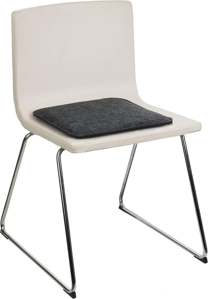 Brandsseller Sitzkissen Filz Eckig 8er Set 35x35x2 cm Stuhlkissen Sitzpolster Auflagen Anthrazit, An