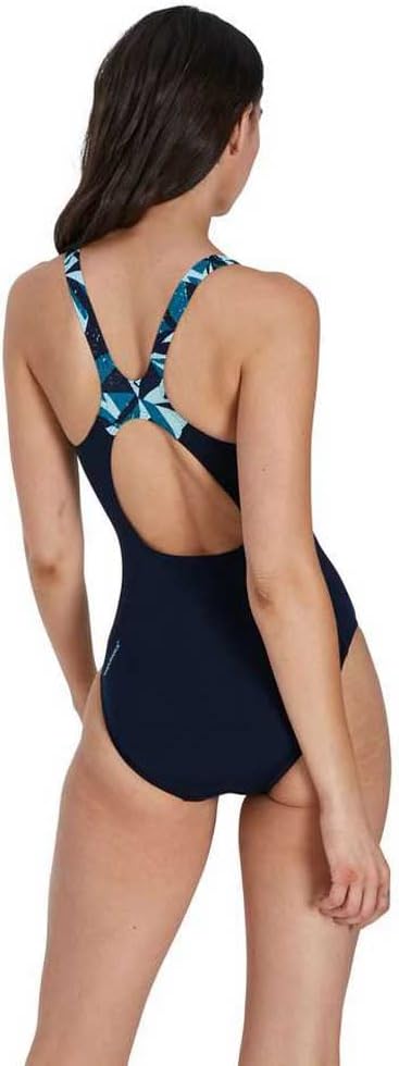 Speedo Damen Hyperboom Splice Muscleback Badeanzug, Blau