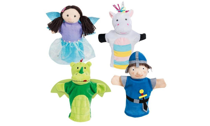 roba Handpuppenset aus Plüsch & Filz, Kasperlefiguren 4-tlg., Hand-/Kasperpuppen für Kasperletheater