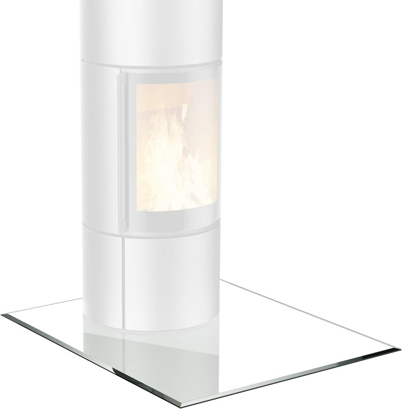 BIJON Glasplatte Rechteck für Kaminofen mit Dichtlippe, Glasbodenplatte - Funkenschutzplatte Glas mi