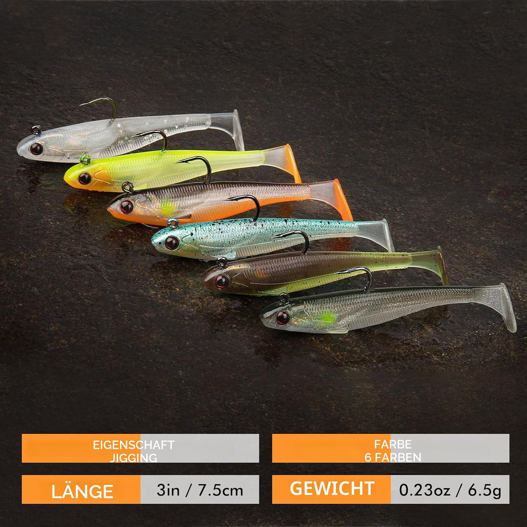 TRUSCEND Gummifische Angelköder für Forelle Zander & Barsch, Kunstköder Angelausrüstung Gummiköder A