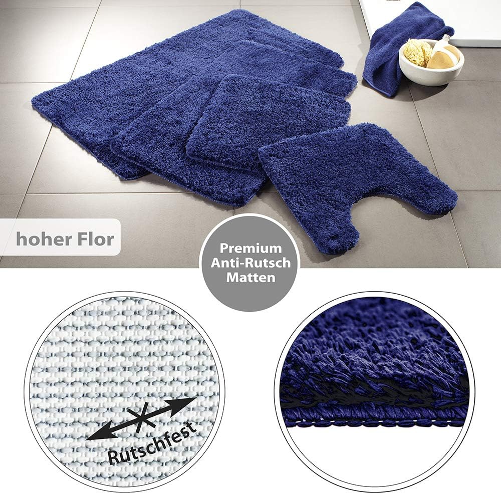 PANA® Flauschiger Badvorleger (60x100 cm) • Hochflor Badteppich aus weichen Mikrofasern • rutschfest