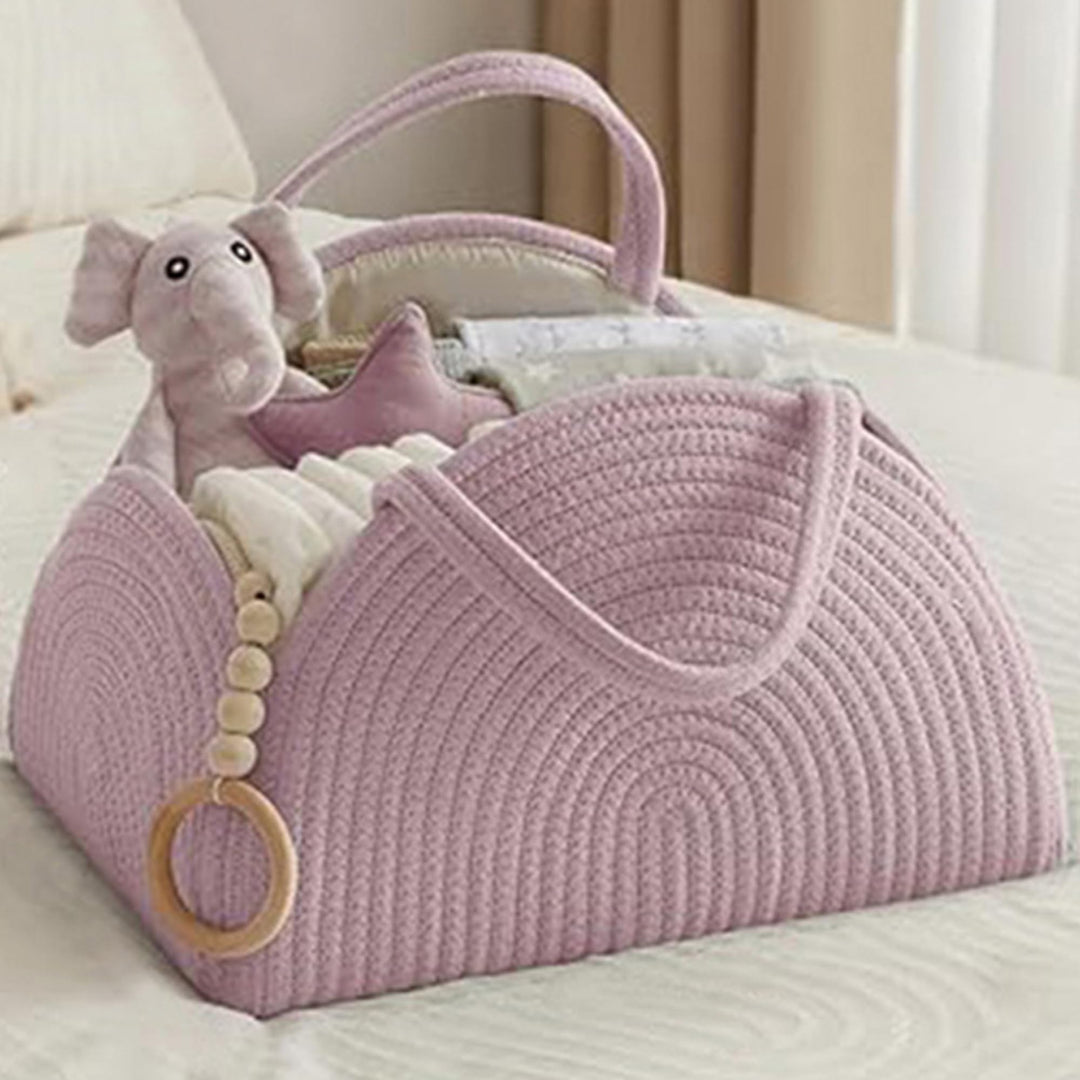 YUEMING Baby Windel Caddy Organizer, Tragbarer Wickelorganizer mit Fächern und Griffen, Wickelkorb B
