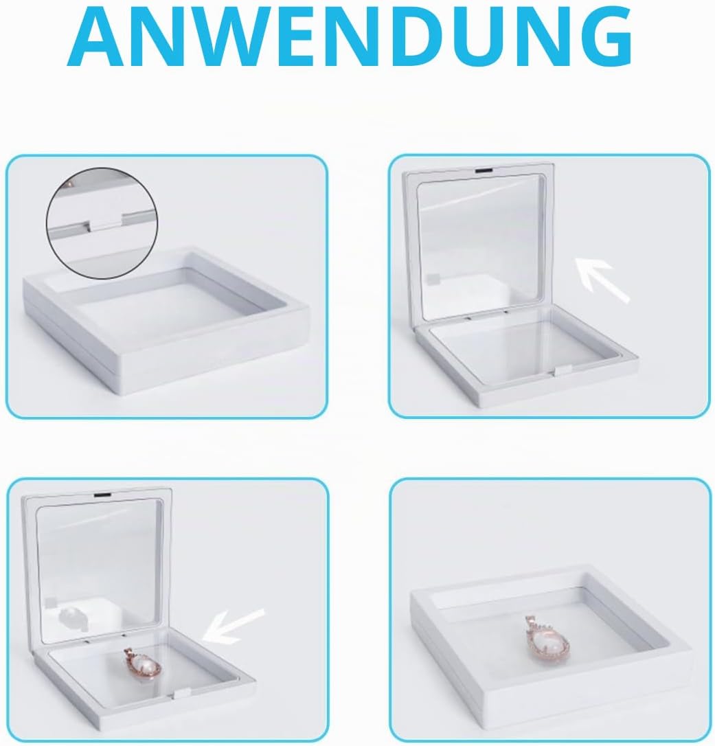 Gadpiparty 2 Stück 3D Schweberahmen Displayhalter aus Transparentem Kunststoff Schwebende Münz und S