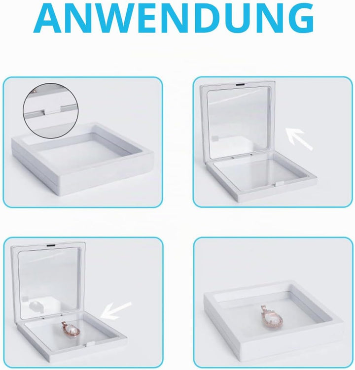 Gadpiparty 2 Stück 3D Schweberahmen Displayhalter aus Transparentem Kunststoff Schwebende Münz und S