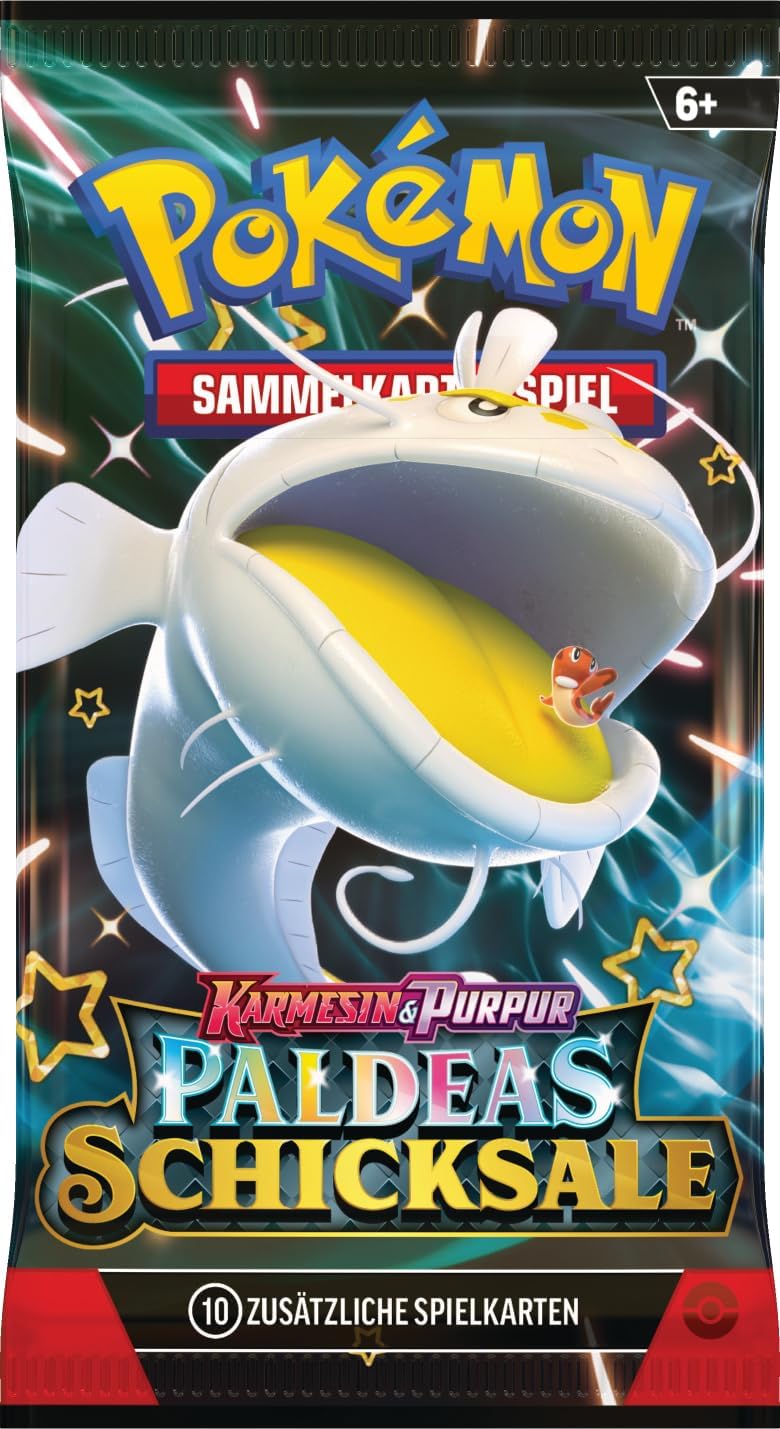 Pokémon-Sammelkartenspiel: Boosterbundle Karmesin & Purpur – Paldeas Schicksale (6 Boosterpacks) Sin