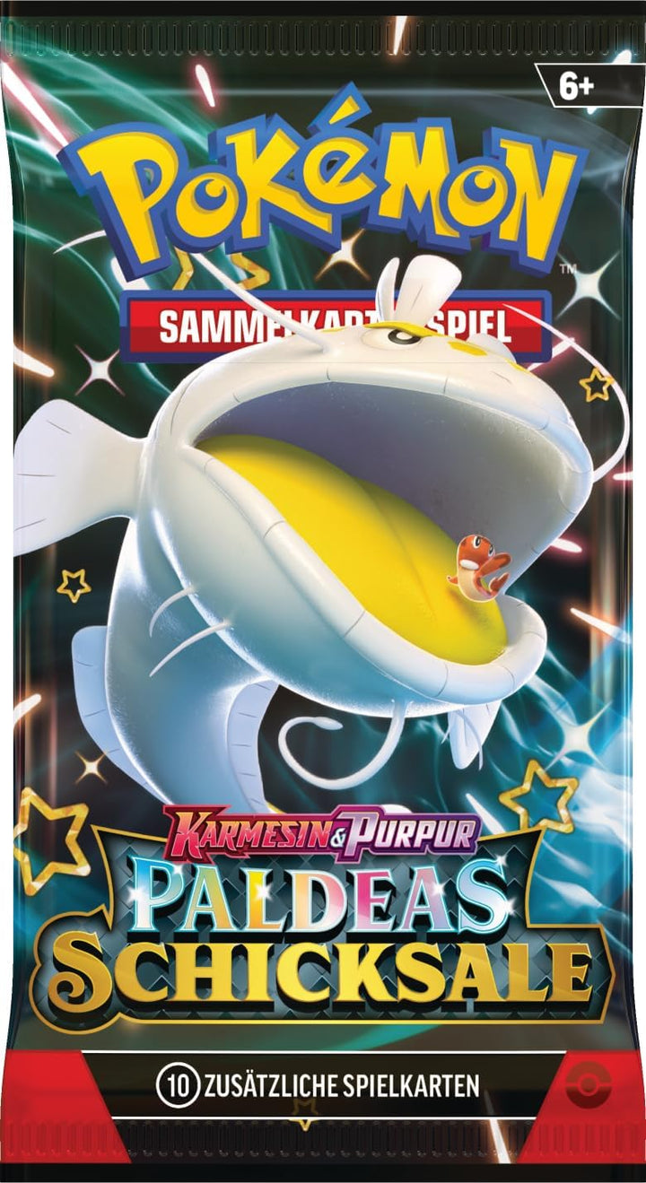 Pokémon-Sammelkartenspiel: Boosterbundle Karmesin & Purpur – Paldeas Schicksale (6 Boosterpacks) Sin