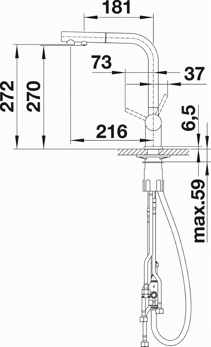 Blanco Fontas S II - Küchenarmatur mit ausziehbarer Brause und Filterfunktion, Anthrazit 525200