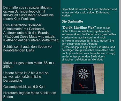 Dartteppich Darts Teppich Dartmatte für Steeldart + Klett Oche + Bouncer Schutz