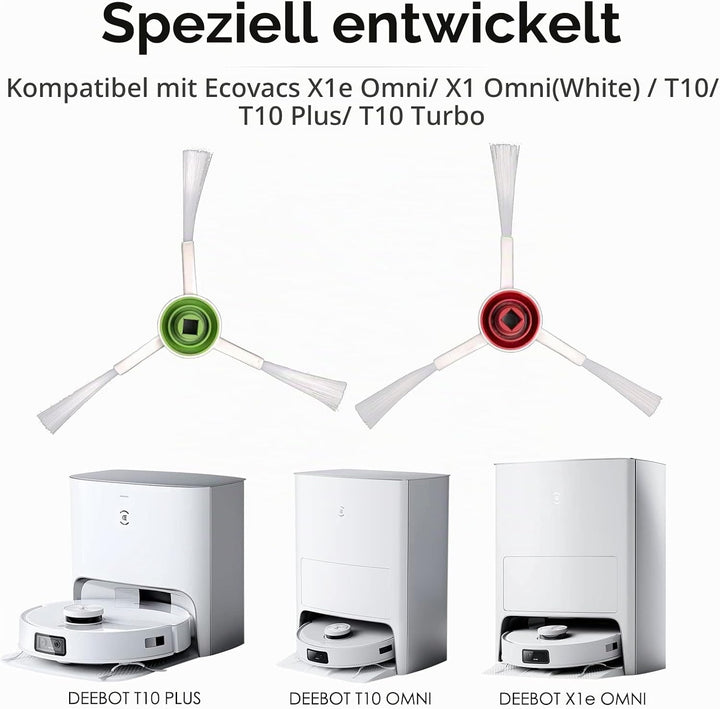 (10 Stück) T20 Omni Seitenbürsten-Ersatzteile kompatibel mit ECOVACS DEEBOT T20 Omni / T20e Omni/ X1
