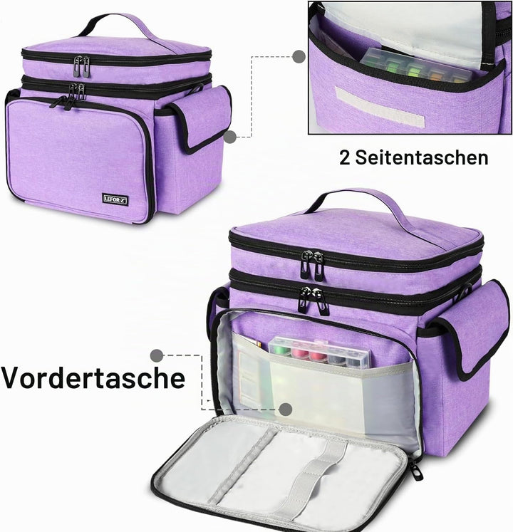 LEFOR·Z Nähzubehör Tasche,Nähset Aufbewahrungstasche Organizer,Doppelschicht Nähzeug Tragetasche für