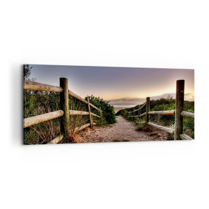 Wandbilder Dekoration Wohnzimmer Pfad Landschaft Himmel Panorama Bilder auf Leinwand 120x50cm Leinwa