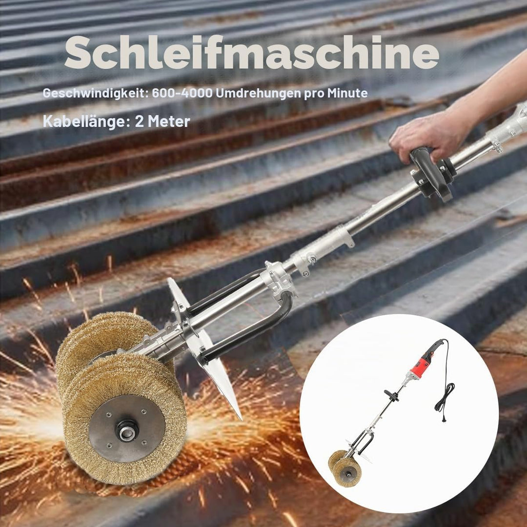 3850W Satiniermaschine, 6in1 Bürstenschleifer Leistungsstarker Walzenschleifer mit 2 XXL-Stahlbürste